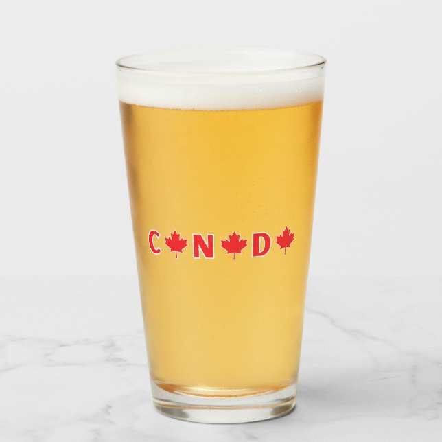 Verre Canada moderne pays canadien Drapeau Souvenir (Devant (rempli))