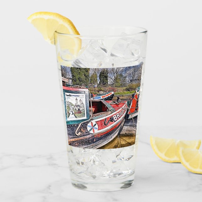 VERRE CANAL NARROWBOATS (Devant glace)