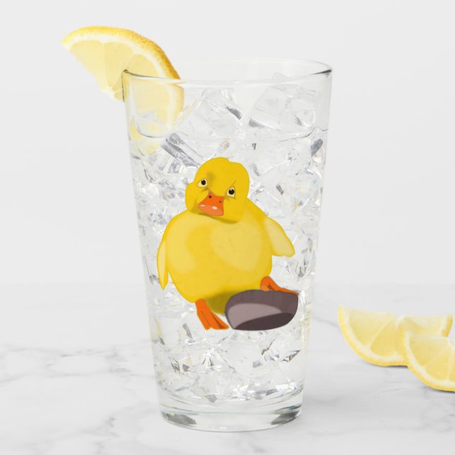 Verre Canard jaune mignon (Devant glace)
