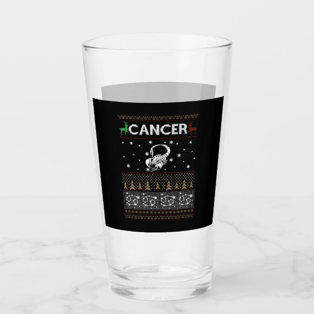 Verre Cancer Noël Douleur moche (Devant)