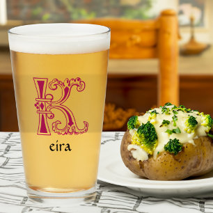 Verre Capitale décorative botanique médiévale K