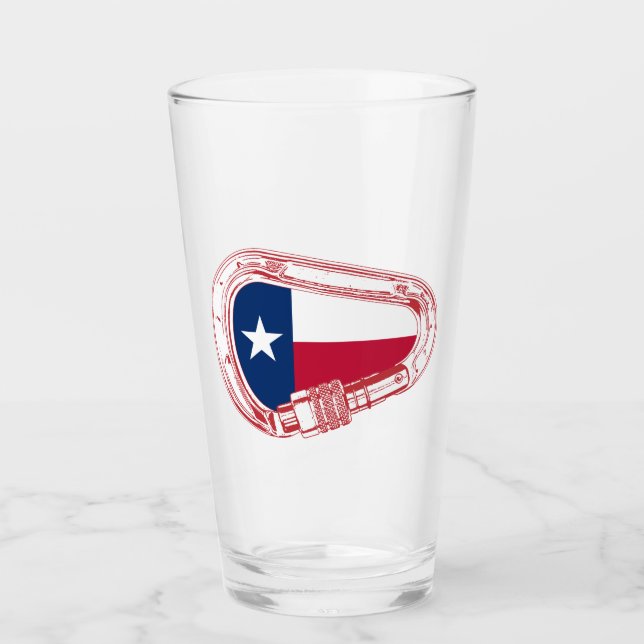 Verre Carabiner pour grimper au drapeau du Texas (Devant)