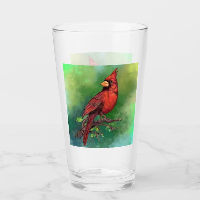 Verre cardinal rouge du Nord (Devant)