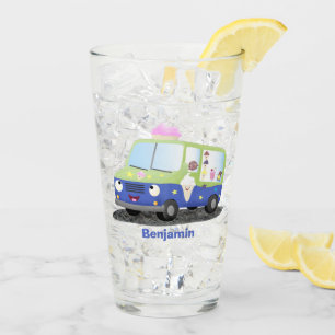 Verre Caricature de camion de glace joli