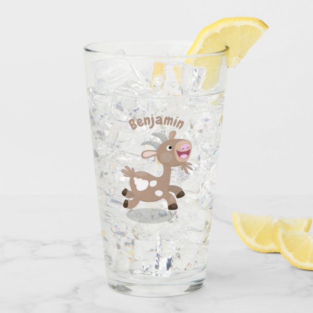 Verre Caricature de chèvre billy joyeux (Dos glace)
