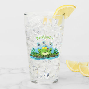 Verre Caricature de grenouille vert mignon