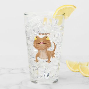 Verre Caricature de lézard de dragon à barbe