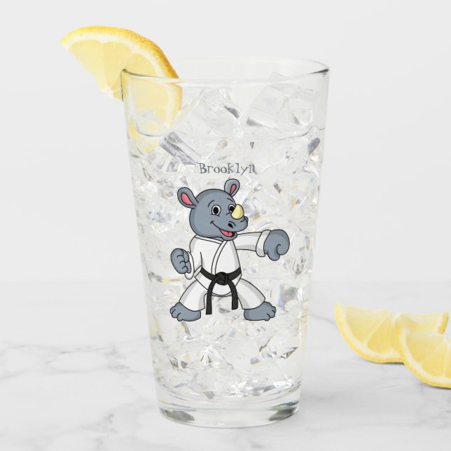 Verre Caricature de rhino kung fu (Devant glace)