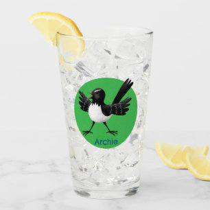 Verre Caricature de Willie Wagtail australienne personna