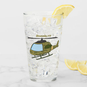 Verre Caricature d'hélicoptère camoflage de l'armée