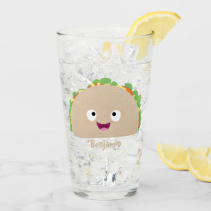 Verre Caricature joli sourire taco dessin animé