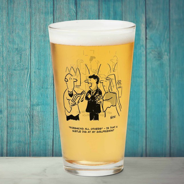 Verre Caricatures de Mariage amusant de marié sur une bi (Créateur téléchargé)
