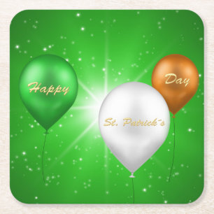 Verre Carré Ballons irlandais de la Saint-Patrick - Dessous de