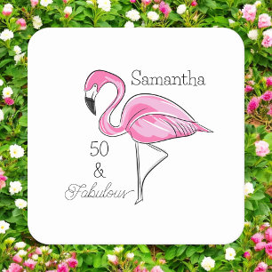 Verre Carré Cinquante et fabuleux Flamant rose rose Dessous de
