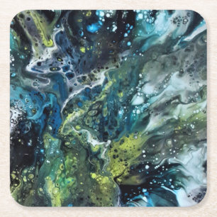 Verre Carré Dessous de verre, motif abstrait