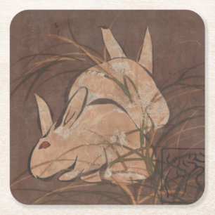 Verre Carré Elégant japonais Edo Période lapins Dessous de v