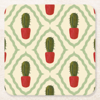 Verre Carré Le Dessous de Plat Pot de Cactus