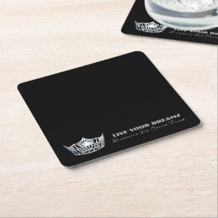 Verre Carré Miss America type Live Your Dreams Dessous de verr