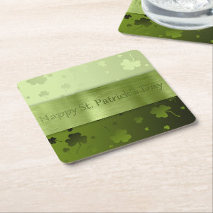 Verre Carré Noble St. Patrick's Day Shamrocks - Dessous de ver