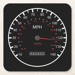 Verre Carré Très Fun Speedometer Aller Ensemble de Dessous de 
