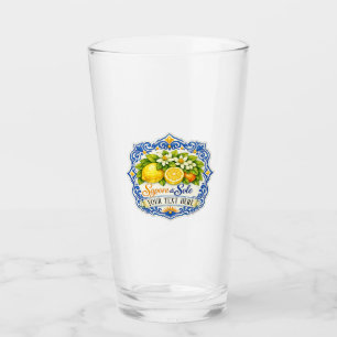 Verre Carreau Méditerranéen Citron – Art à l'aquarelle