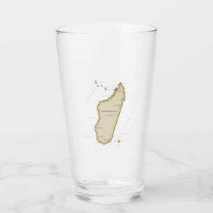 Verre Carte illustrée de Madagascar
