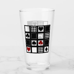 Verre Casino jouer aux cartes costume coeur croix clubs