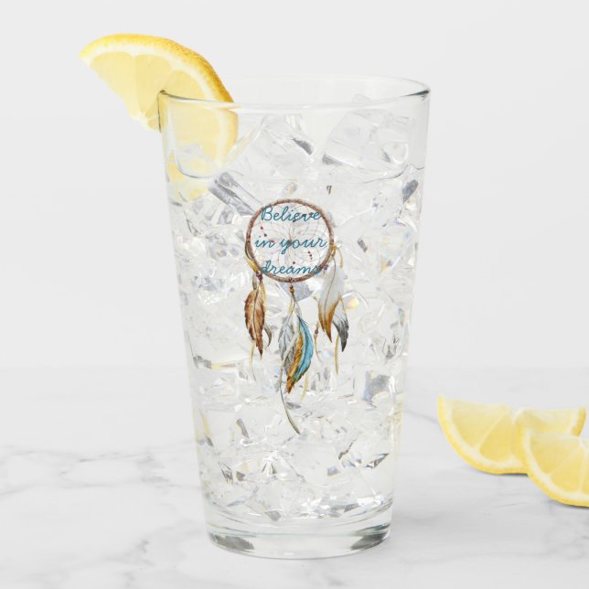 Verre Catcher de rêve Turquoise Brown (Devant glace)