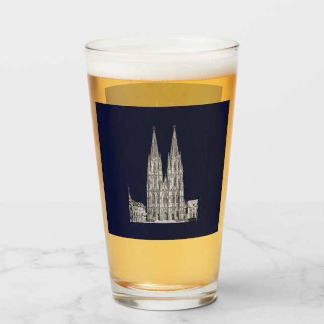 Verre Cathédrale de Cologne Cologne Köln Kölschglas (Devant (rempli))