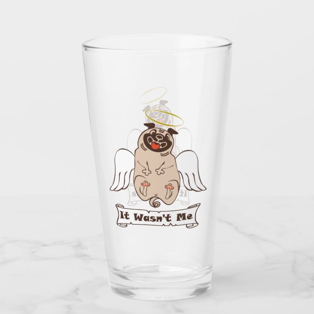Verre Ce n'était pas moi ange carlin drôle de citation (Devant)