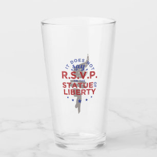 Verre Cela ne dit pas RSVP sur la statue de la Liberté