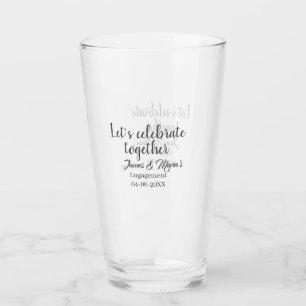 Verre Célébrons ensemble la fête de fiançailles nom date