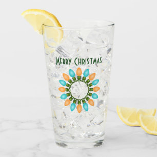 Verre Cercle des lumières de Noël en orange et bleu