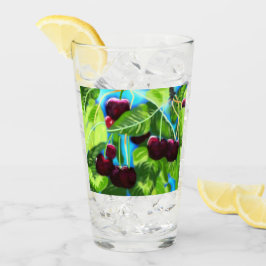 Verre Cerises suspendues des branches Cerise Rouge Vert