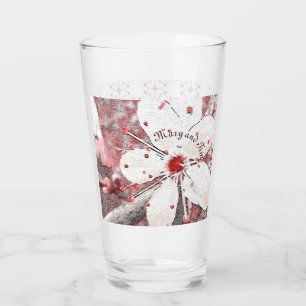 Verre cerisier fleur mariage rouge blanc sakura élégant