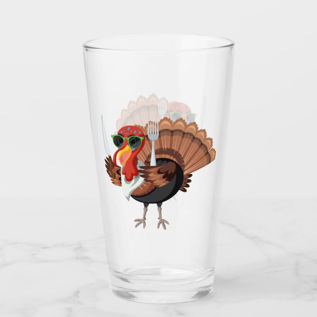 Verre C'est l'heure de la Turquie avec Red Checker Boire (Devant)