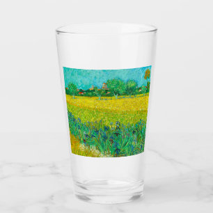 Verre Champ Van Gogh avec Irises près d'Arles