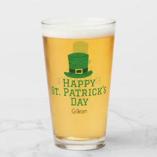 Verre Chapeau vert irlandais de la Saint-Patrick chanceu