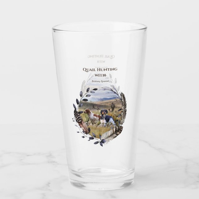 Verre Chasse à la caille avec un Espagnol breton, Art (Devant)