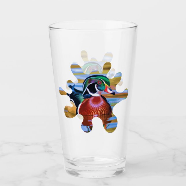 Verre Chasse au canard à bois, Lunettes de boisson, Chas (Devant)
