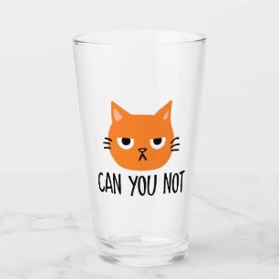 Verre Chat agacé NE PEUT-ON PAS Drôle
