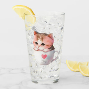 Verre Chat Chibi Rose Pâté Kawaii