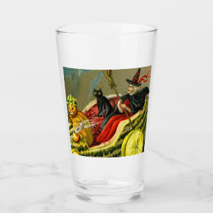 Verre Chat et sorcière vintage d'Halloween noir
