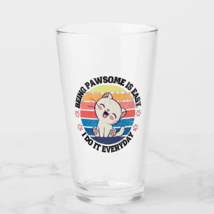 Verre Chat Kawaii blanc mou
