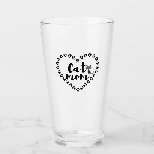 Verre Chat Maman [ton clair] Bouteille d'eau en acier in (Devant)