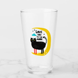 Verre Chat sur la lune