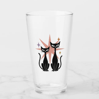 Verre Chats rétro rose Starburst | Mid-Centu