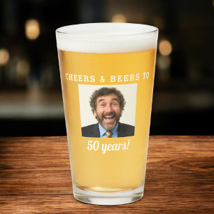 Verre Cheers & Bières 50 ans Anniversaire Photo