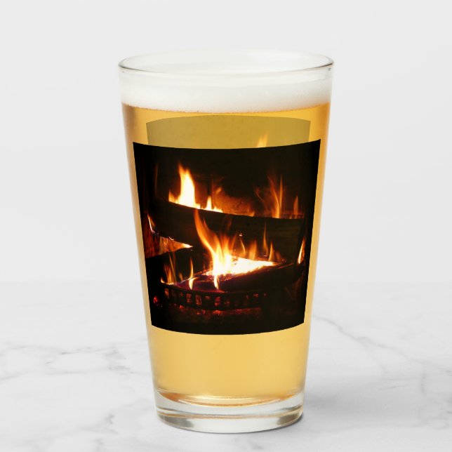 Verre Cheminée Chaleureuse Photographie de scène hiverna (Dos (rempli))