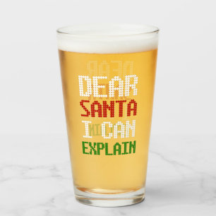 Verre Cher Père Noël, je peux expliquer une lettre amusa